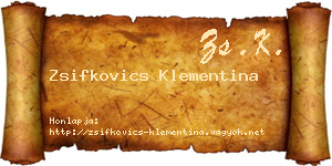 Zsifkovics Klementina névjegykártya